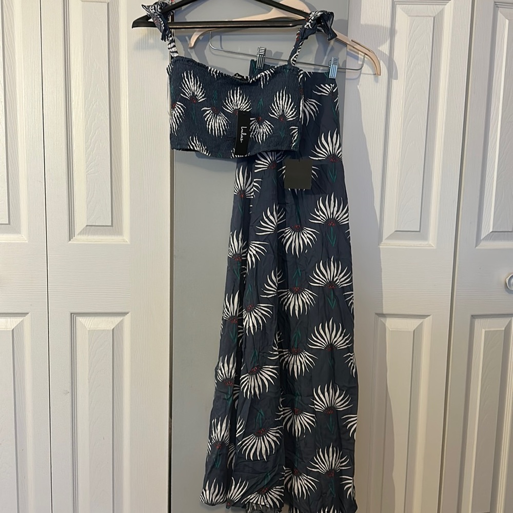 Transcosco Dusty Blur Floral Print Two Piece Dress in small
